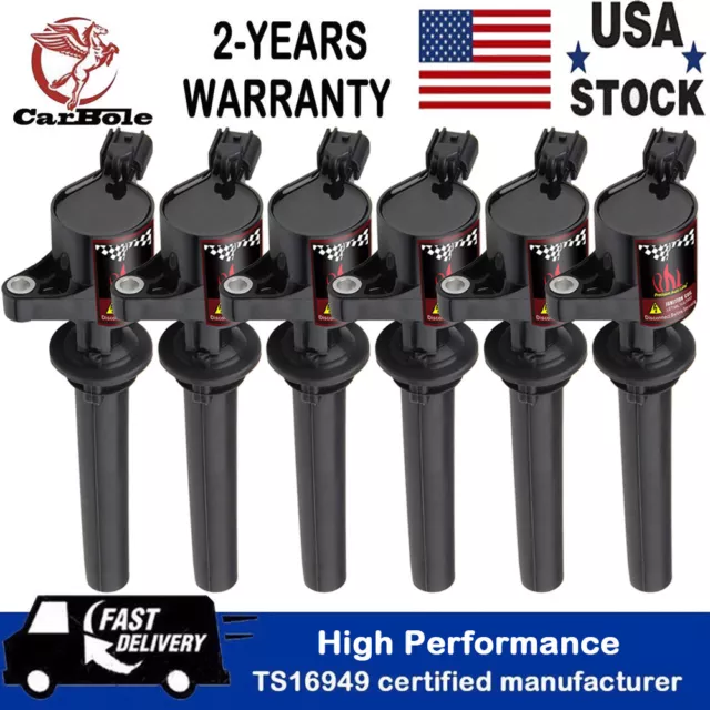 Set of 6 Ignition Coil For Ford Escape Mazda Mercury 3.0L V6 FD502 DG500 DG513