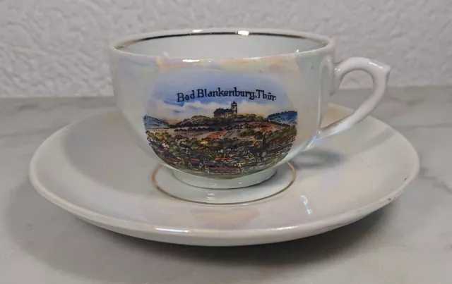 alte Tasse Sammeltasse Andenkenporzellan Andenken Bad Blankenburg Thüringen