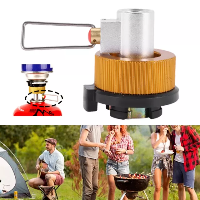 Camping-Gasherd Portable Outdoor-Kochen Brenner Gas Umwandlung Kopf AdapterJP