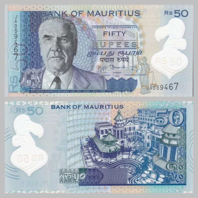 Mauritius 50 Rupees 2013 Polymer p65 unz