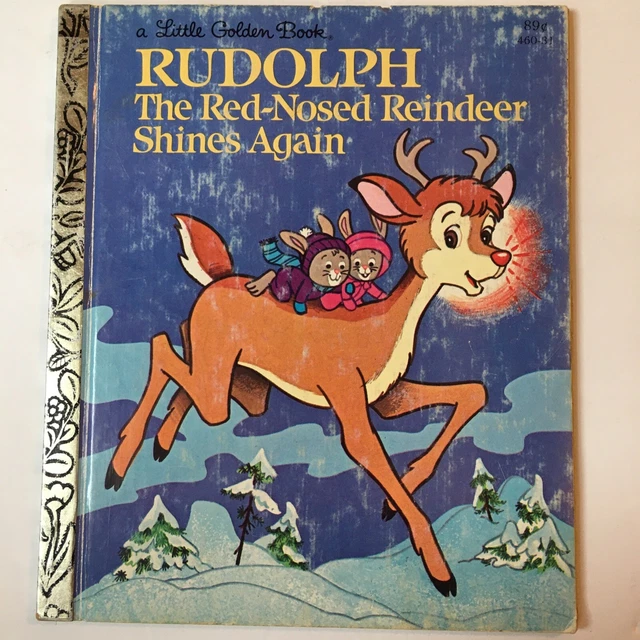 LITTLE GOLDEN BOOK Rudolph the Red-Nosed Reindeer Shines Again Vintage ...