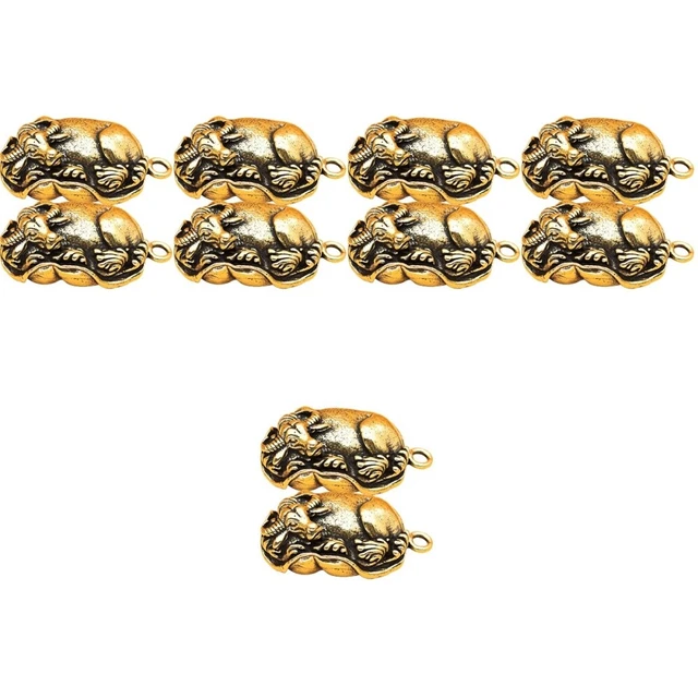 10 Pcs Cow Decor Brass Bull Chinoiserie Decor Vintage Decor Accessories