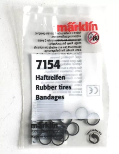 MARKLIN 7154 anelli di aderenza diametro ruote da 8 a 12 in gomma 10 pz.