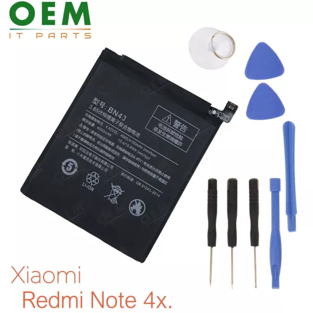 For Xiaomi Redmi Note 4x Battery Replacement MI BN43 4100mAh 3.85V With Tools