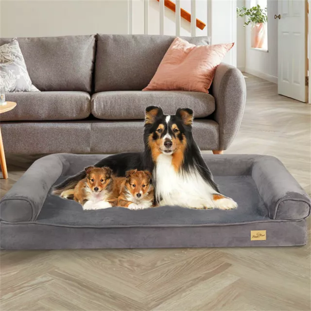 Durable Memory Foam Dog Bed Jumbo Large Pet Orthopedic Couch Mattress Lounger