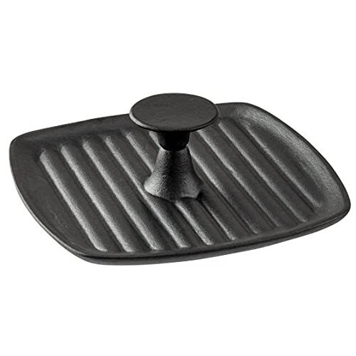 Square Panini Press Cast Iron 7.75 X 7.75 X 2.375