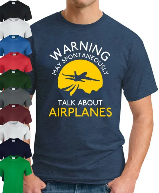 T-shirt MAY SPONTALLY TALK ABOUT AIRPLANES > Slogan divertente novità top geek
