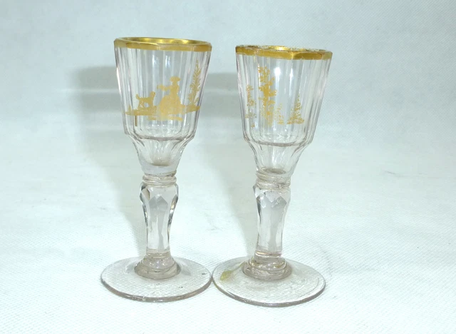 Deux Verres Silésie 18 Siècle Verre