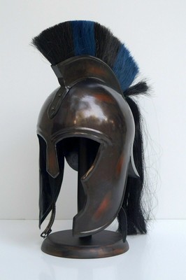 Trojan Casque de chevalier médiéval Troy Trojan avec panache noir 
