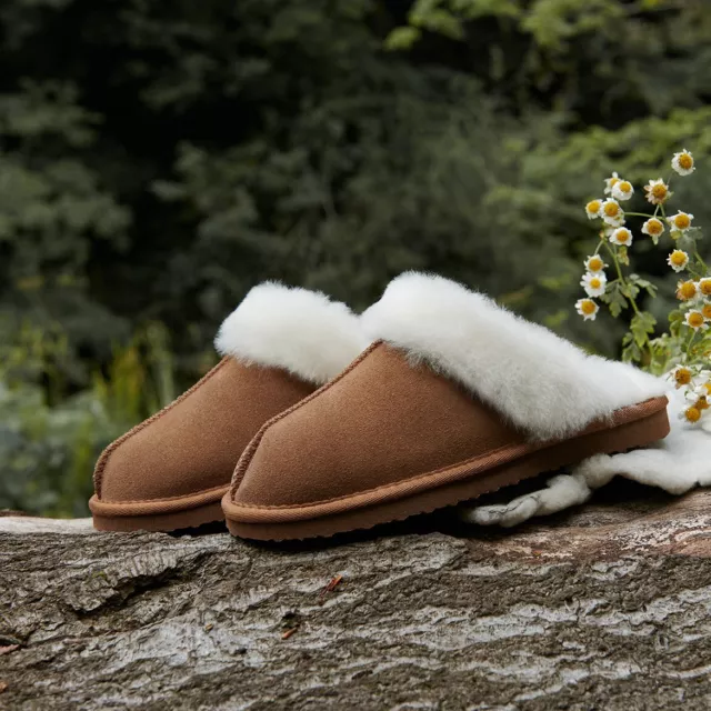 SHEEPSKIN SLIPPERS LADIES Mule Style 100 Genuine Leather Upper And Inner 25.99 PicClick UK