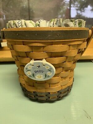 Longaberger May Series Daisy Basket Combo 1999 Liner Protector Tie-on
