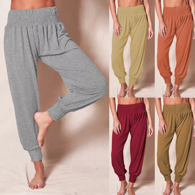 Damen Yoga Sport Freizeithose Haremshose Stretch Stoffhose Sommerhose！ ▲R