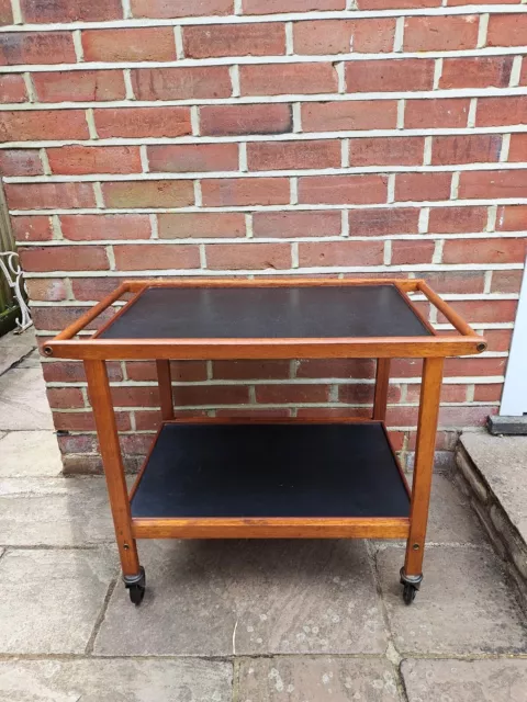 Vintage Mid Century 50er 60er Jahre Heftklammern Teak Trolley Regale