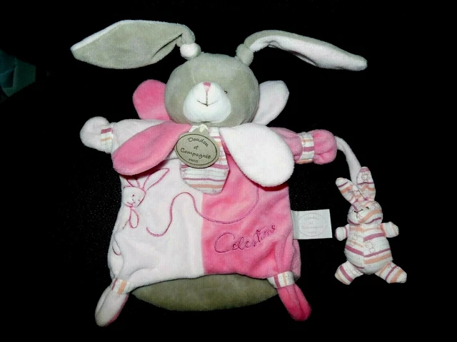 DOUDOU ET COMPAGNIE marionnette lapin rose Célestine (2 dispo)