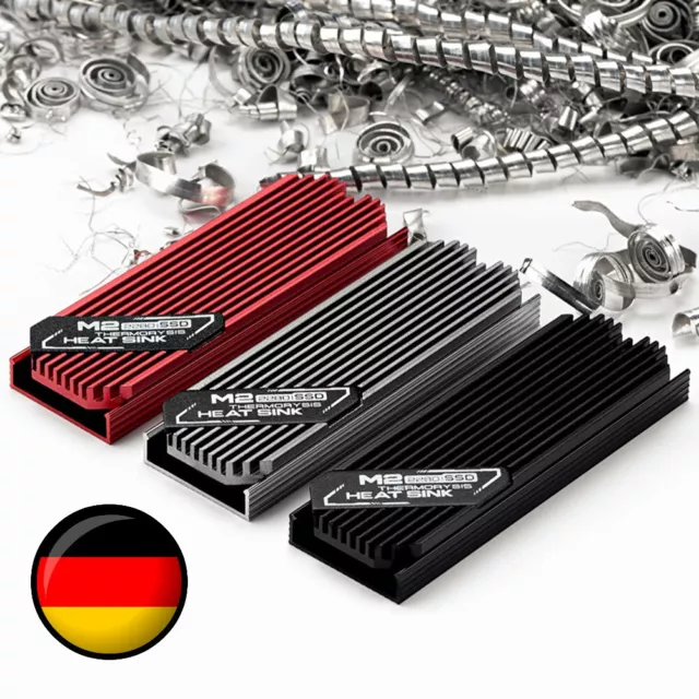 M.2 Kühlkörper SSD 2280 NVMe Kühler Aluminium Heat Sink cooling 3 Farben Cooler