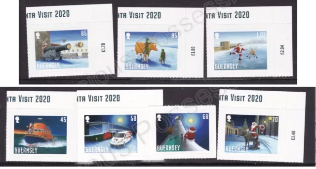Sg 1862-1868 Guernsey Mnh Mint Stamp Set 2020 Santa Visit Christmas