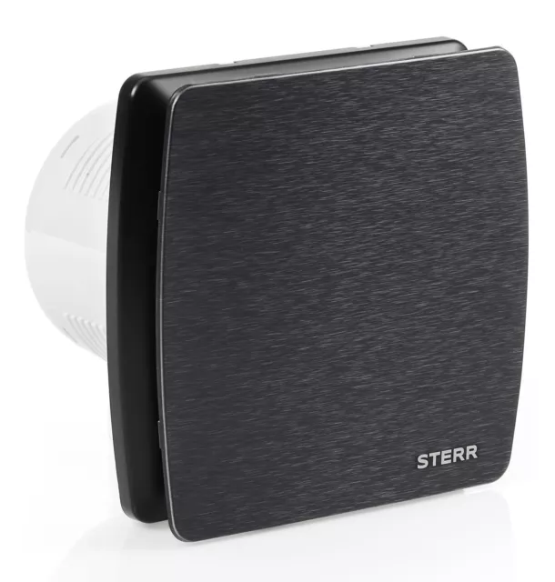 STERR - Ventilador de baño silencioso de aluminio negro con temporizador - LFS10