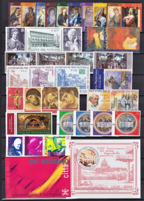 Vaticano 2002 Annata completa 37 valori, 1 foglietto, 1 libretto nuovi MNH**