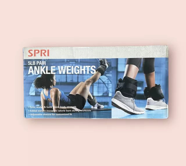 NEW Spri Ankle Weights Pair 5 Pound LB Comfort fit Exercise Home Workout Weight