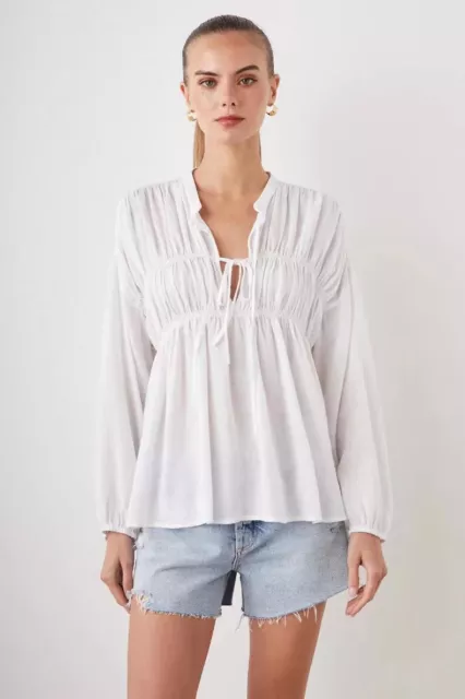 Brand New Rails Ophelia Shirt True White $178