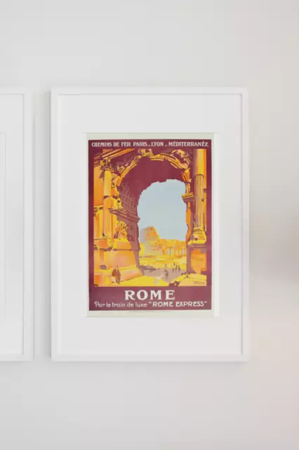 1920s Arch of Titus Rome - Vintage Style Italian Travel Poster - Classic Art 3