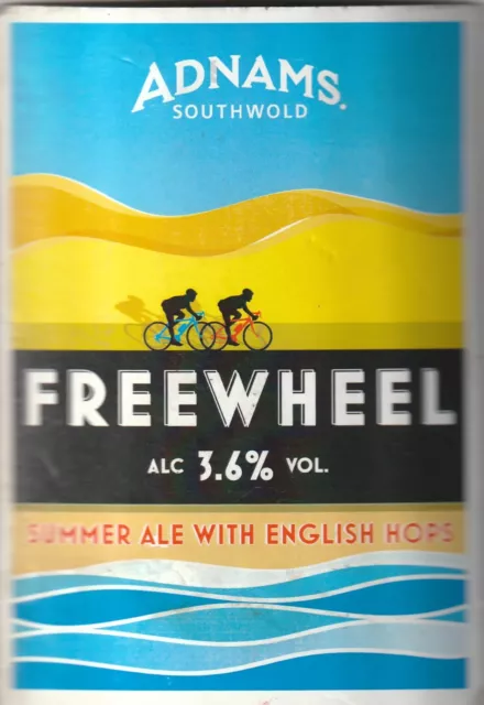 Used Curved Pump Clip Front - Adnams Brewery - Freewheel Summer Ale