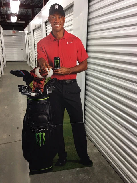 TIGER WOODS LIFESIZE Cardboard Cutout Standee Monster Energy
