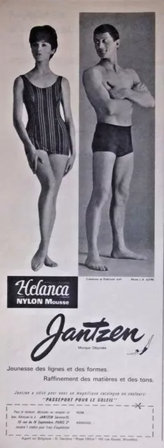 1961 Helanca Nylon Jantzen Foam Press Advertisement Brief & Swimsuit
