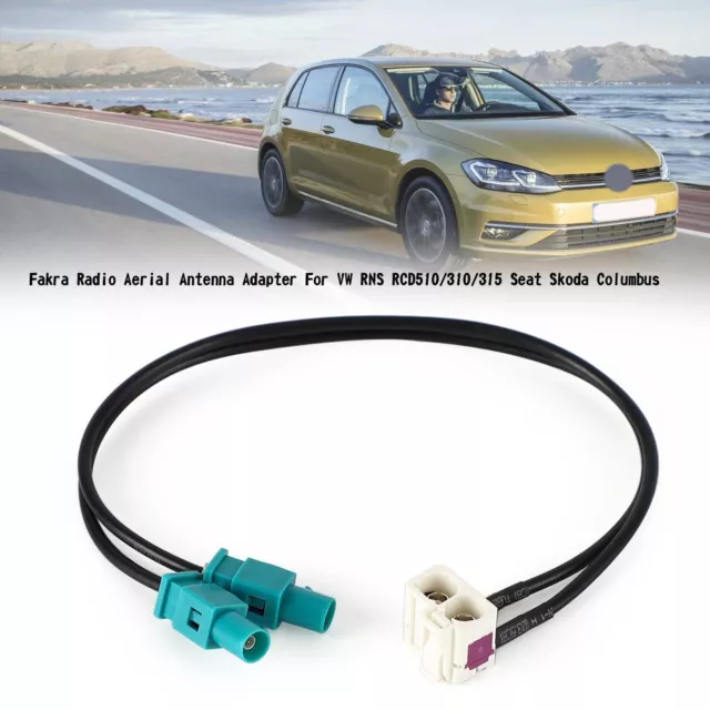 Fakra Radio Aerial Antenna Adapter For VW RNS RCD510/310/315 Seat/Skoda Columbus