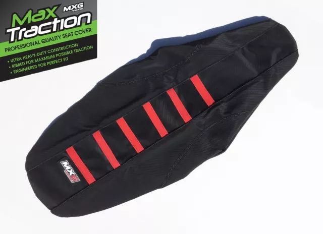 Honda Crf450 Crf450R 2017-2020 Ribbed Seat Cover Black + Red Stripes Ribs Mxg