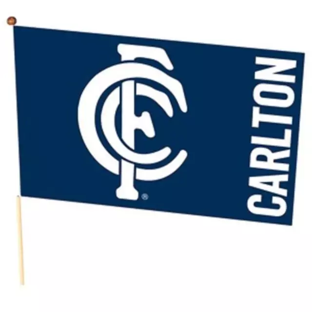 Carlton Blues Official AFL Team Logo Medium Supporter Flag with Pole & Tracking