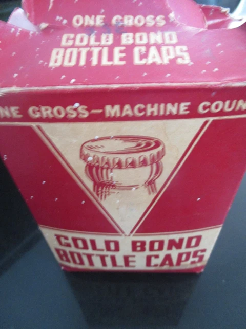 VINTAGE/ANTIQUE GOLD BOND~BEER SODA~BOTTLE CAPS in ORIGINAL BOX