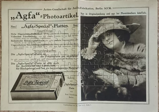 Prospekt ca. 1913 Agfa Berlin Photoartikel Foto Photo Fotografie Photographie