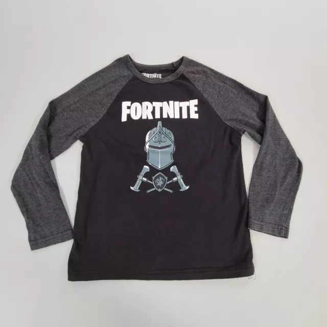 Fortnite Shirt Boys Medium Black Casual Long Sleeve Outdoors Logo Youth Kids