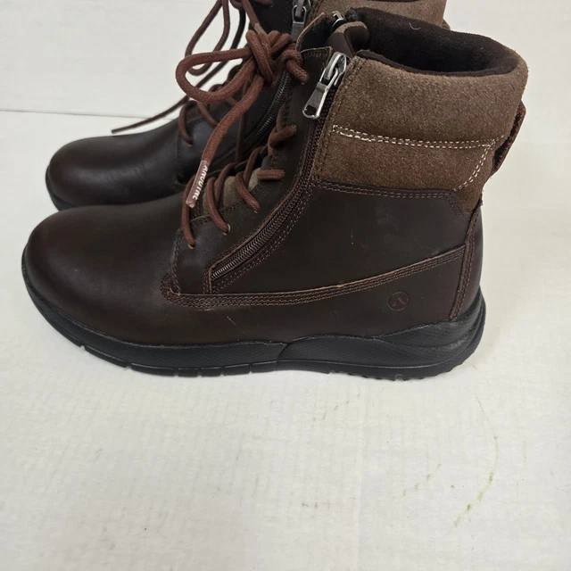 ANODYNE NO. 90 Men's Brown Leather Lace-Up Side Zip Ankle Boots 9.5 XW ...
