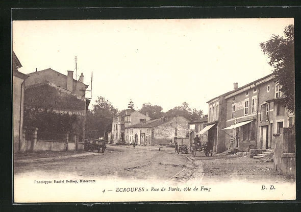 CPA Ecrouves, Rue de Paris, cote de Foug