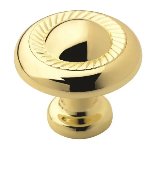 Polished Brass Novelty Mushroom Kitchen Cabinet Knob 1-1/4" Diameter