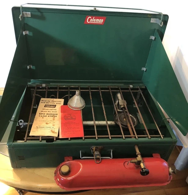 VINTAGE COLEMAN 1950’S Model 413E 2 Burner Camp Gas Stove Original