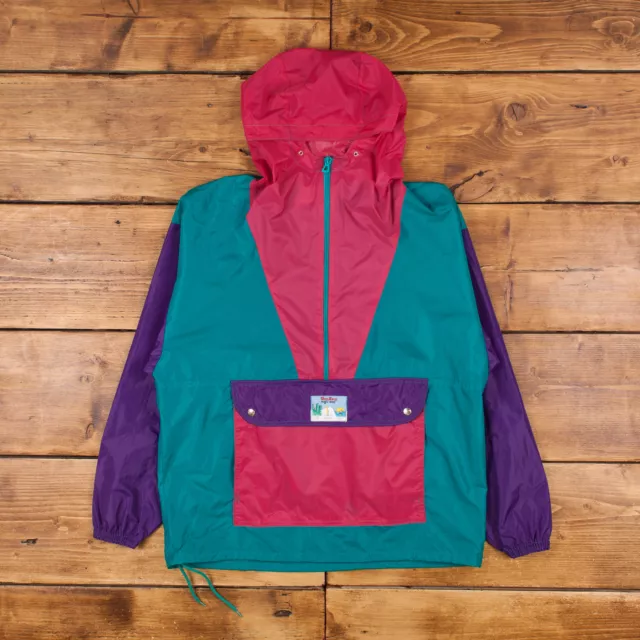 Vintage Guy Xsar Windbreaker Jacket M Anorak Colour Block Multicoloured Zip