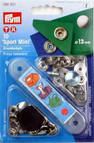 PRYM Sport  Camping Mini Druckknöpfe silber 13mm