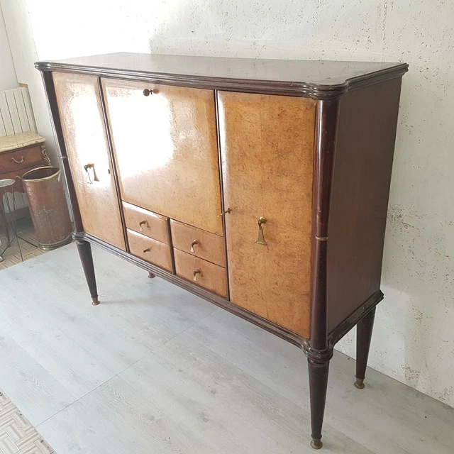 Highboard cabinet bar palissandro e radica , anni '50 stile Buffa Borsani etc.