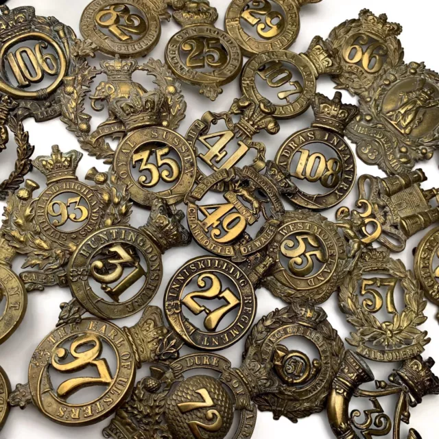 VICTORIAN Regiment of Foot Glengarry Cap Badges - Restrikes REPLICAS Gap Fillers