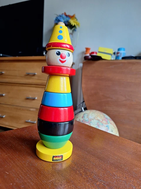 BRIO Stacking Clown 30120 Toddler Stacking Wooden Toy Age 1-2 years.