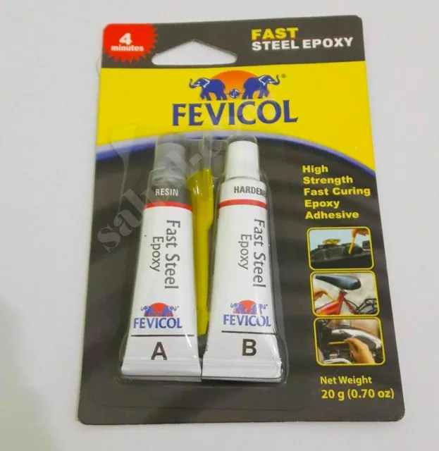 Fevicol Fast curing STEEL EPOXY Adhesive glue 20g (0.7 oz) - Resin & Hardner