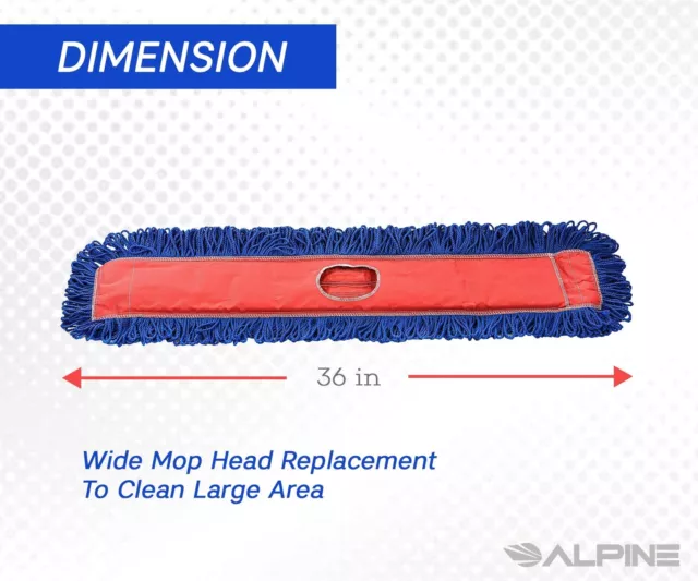 Alpine Microfiber Mop Head - Heavy Duty, Super Absorbent - 36in Size - Ideal... 2