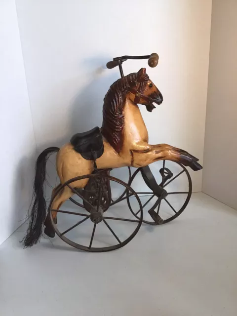 Victorian Era 17x15in Wood & Cast Iron Horse Children’s Toy