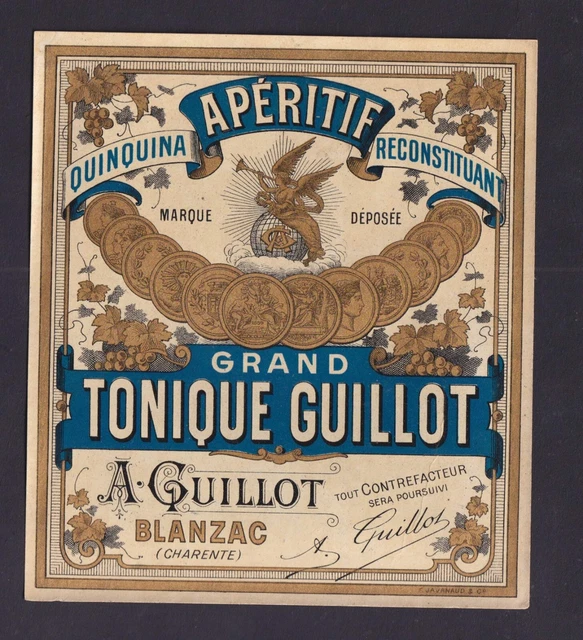 ANCIENNE ETIQUETTE QUINQUINA VERNHET Frontignan apéritif old label EUR
