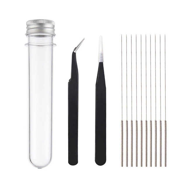 Pulitore aghi ago per pulizia acciaio inox ricambio diametro 0,4 mm