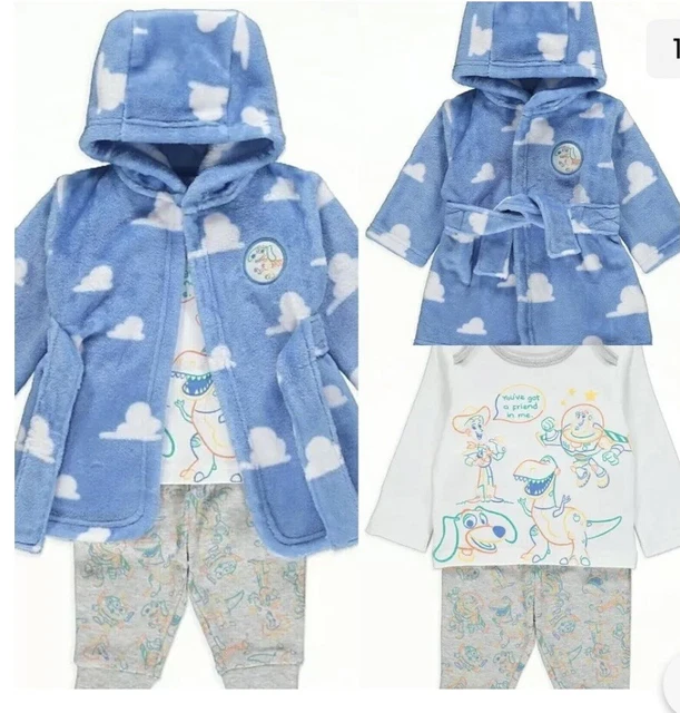 DISNEY TOY STORY Baby Pyjamas and Dressing Gown Set Blue Soft Pjs 912