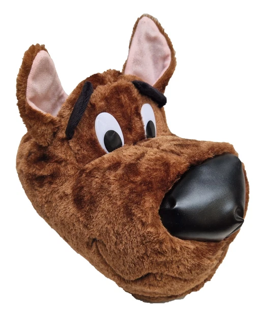 NOVELTY SCOOBY DOO Slippers Mens Dog Warm Brown Funny Fluffy Padded